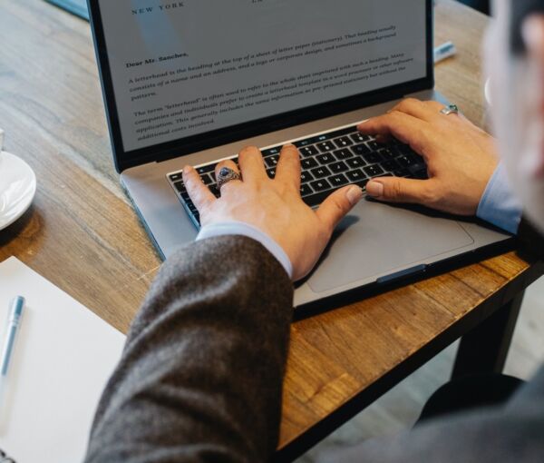 man using laptop